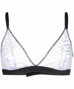 Versace triangle lace bra