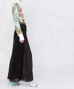 Versace Greca-waistband pleated trousers