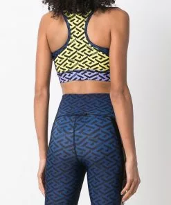 Versace Greca print colour block sports bra 9 Versace Greca-print colour-block sports bra
