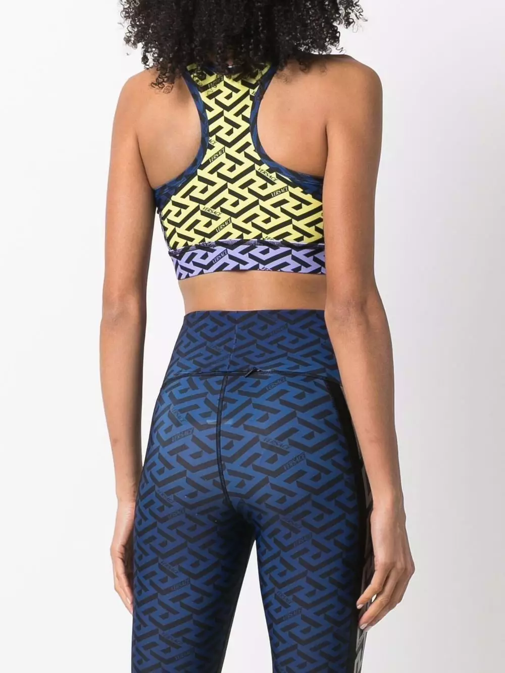 Versace Greca print colour block sports bra 5 Versace Greca-print colour-block sports bra