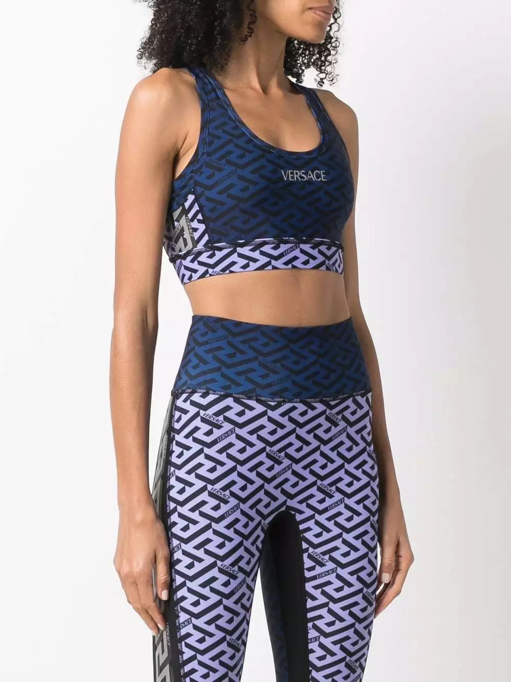 Versace Greca print colour block sports bra 4 Versace Greca-print colour-block sports bra