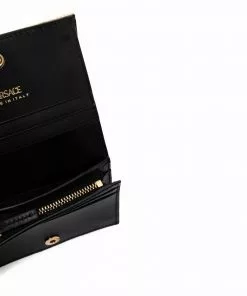 Versace quilted metallic-effect wallet