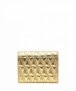 Versace quilted metallic-effect wallet