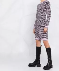 Versace La Greca long sleeve midi dress 13 Versace La Greca long-sleeve midi dress