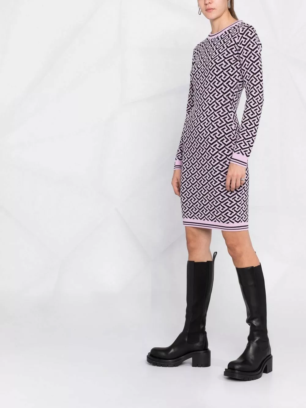 Versace La Greca long sleeve midi dress 6 Versace La Greca long-sleeve midi dress