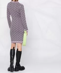 Versace La Greca long sleeve midi dress 15 Versace La Greca long-sleeve midi dress