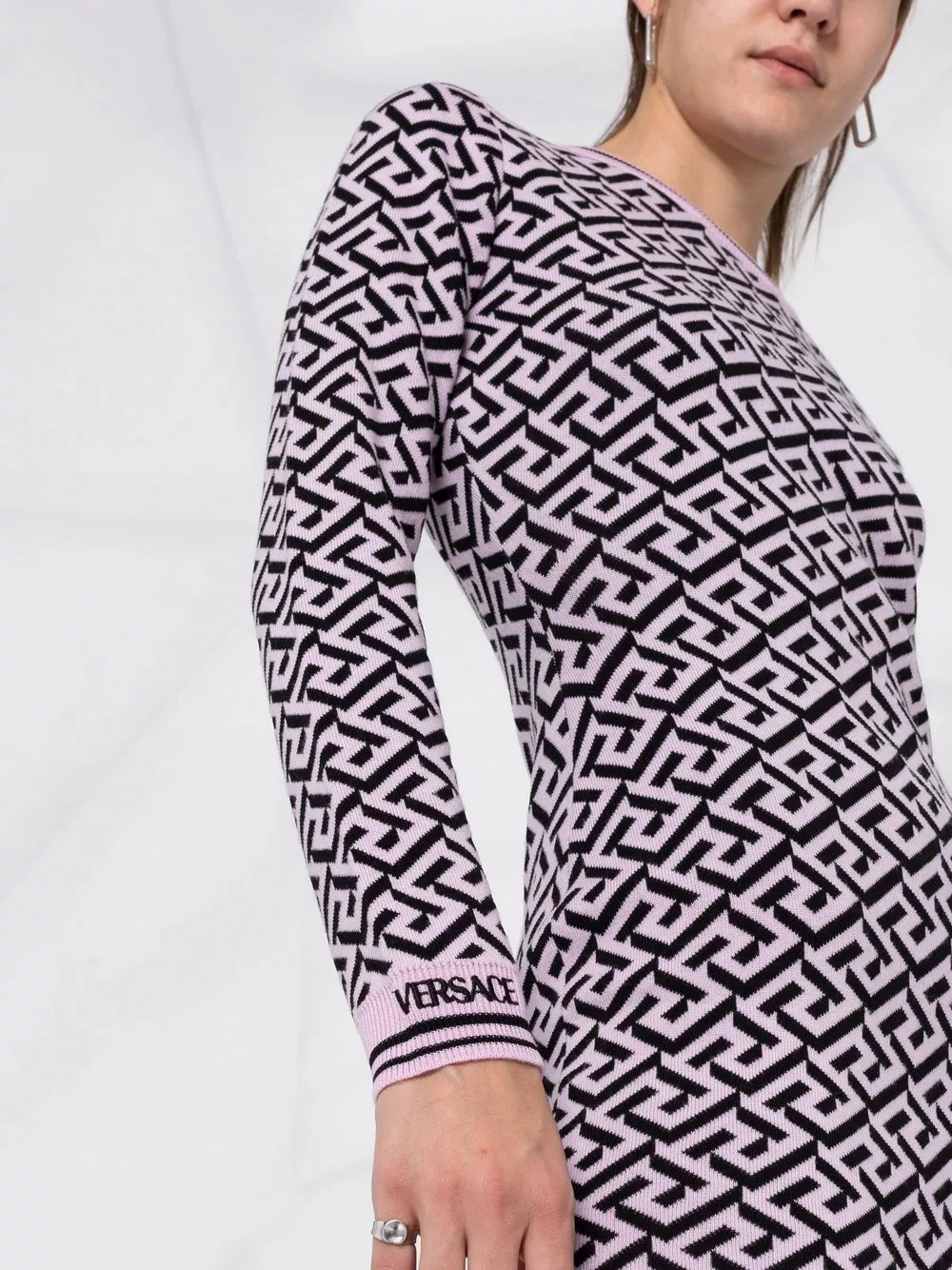 Versace La Greca long sleeve midi dress 7 Versace La Greca long-sleeve midi dress