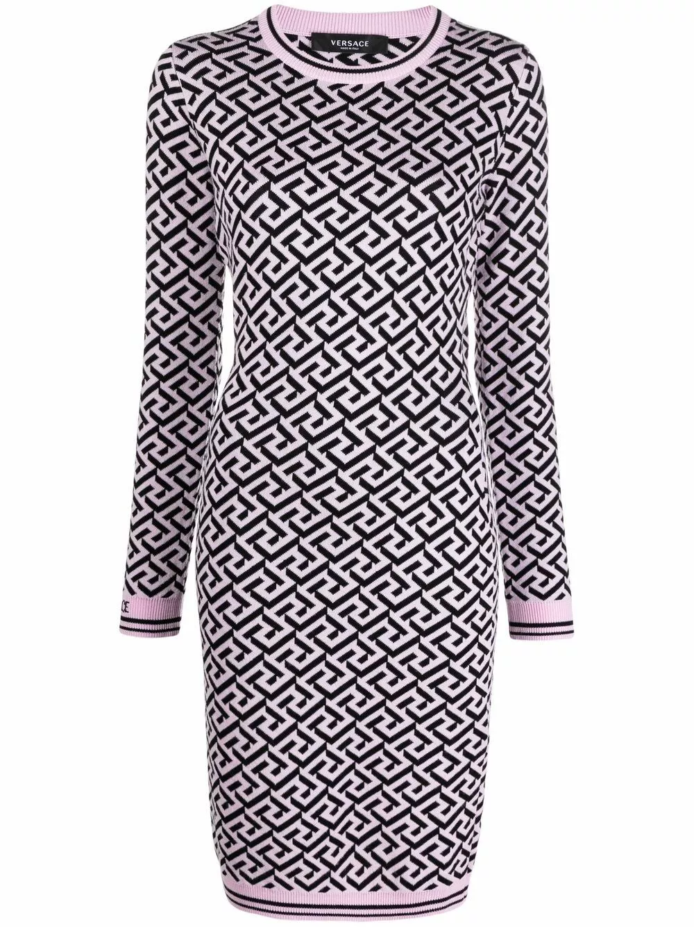 Versace La Greca long sleeve midi dress 3 Versace La Greca long-sleeve midi dress