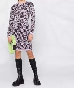 Versace La Greca long sleeve midi dress 11 Versace La Greca long-sleeve midi dress
