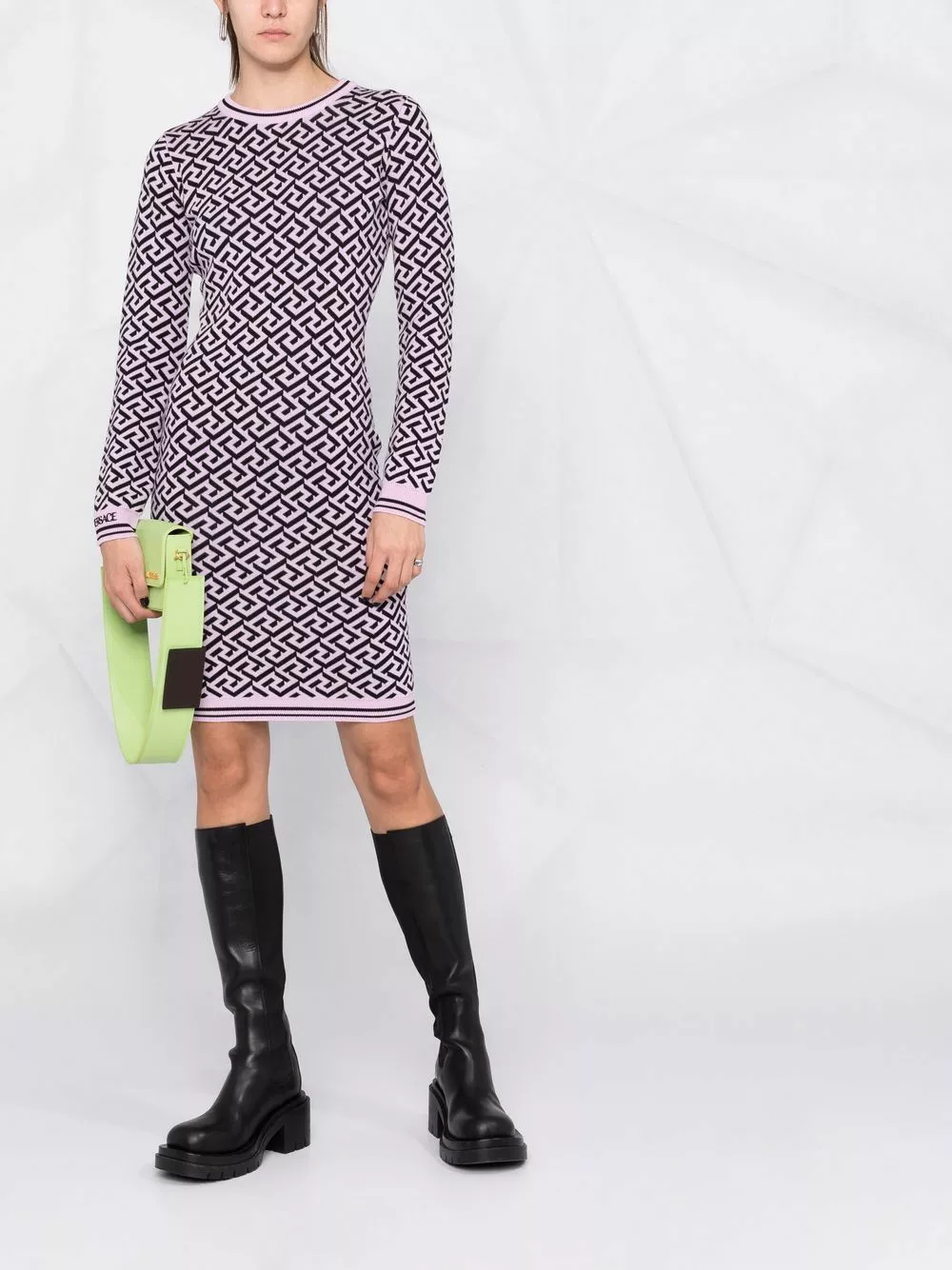 Versace La Greca long sleeve midi dress 4 Versace La Greca long-sleeve midi dress