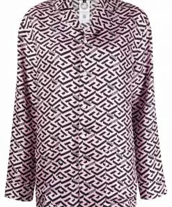Versace La Greca Signature printed pyjama shirt