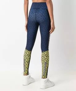 Versace Greca-print colour-block leggings