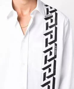 Versace Greca-print cotton shirt