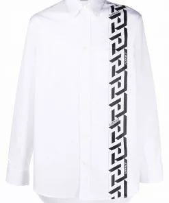 Versace Greca-print cotton shirt
