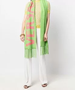 Versace intarsia-logo wool scarf