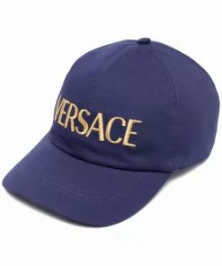 Versace logo embroidered cap