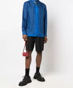 Versace Greca logo-print silk shirt