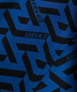 Versace geometric-print silk pajama top