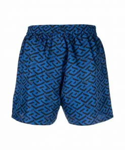Versace geometric-print silk boxers