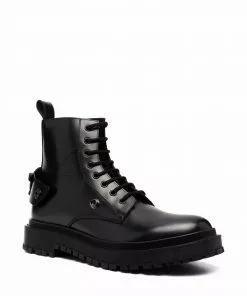 Versace Medusa combat boots