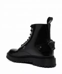 Versace Medusa combat boots
