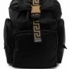 Versace Greca-print buckled backpack