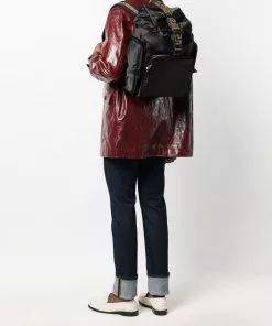 Versace Greca-print buckled backpack