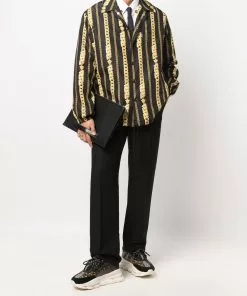 Versace chain-print shirt jacket