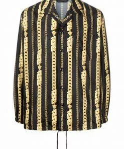 Versace chain-print shirt jacket