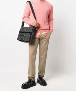 Versace embroidered-logo crew neck jumper