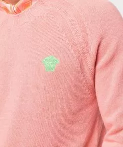 Versace Embroidered logo crew neck jumper 11 Versace embroidered-logo crew neck jumper