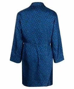 Versace logo silk robe