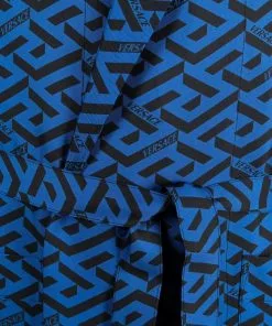 Versace logo silk robe
