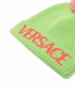 Versace Logo embroidered knitted beanie 5 Versace logo-embroidered knitted beanie