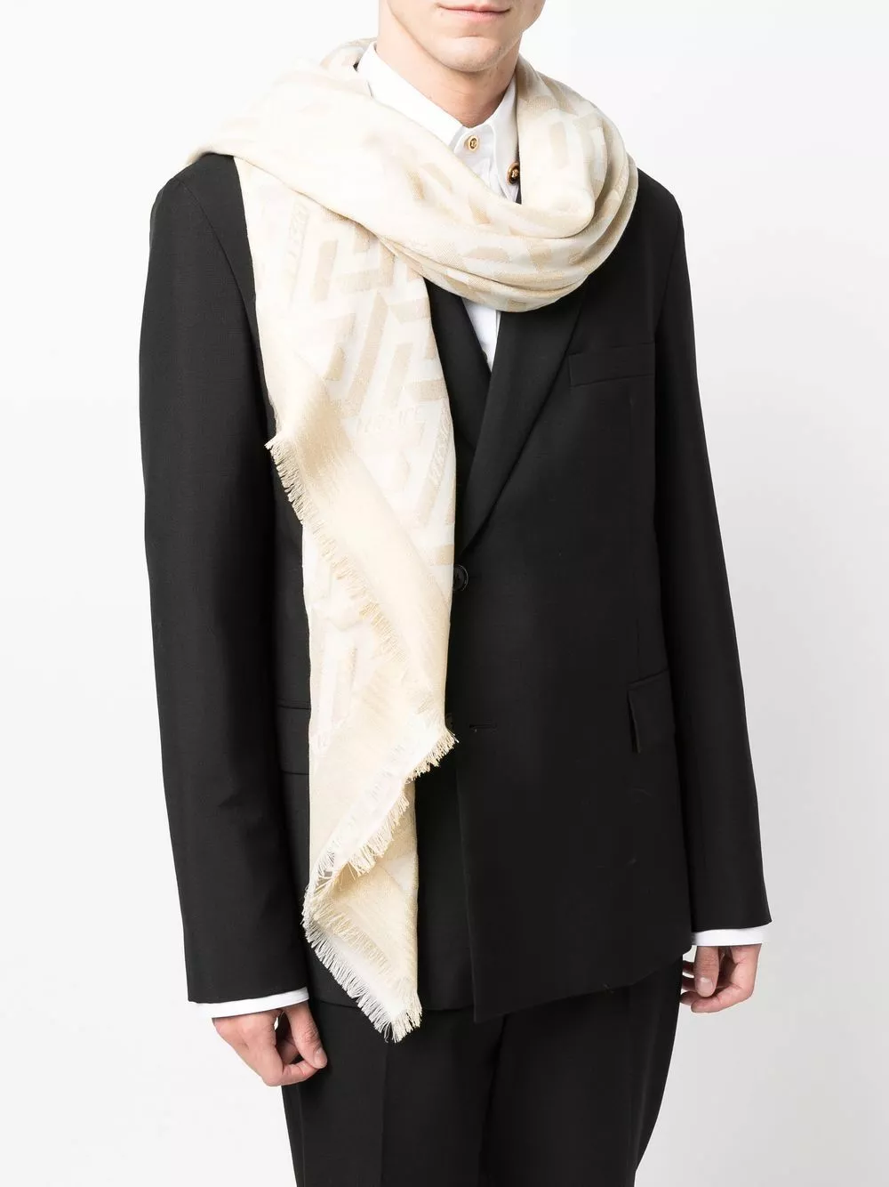 Versace Monogram frayed scarf 4 Versace monogram frayed scarf