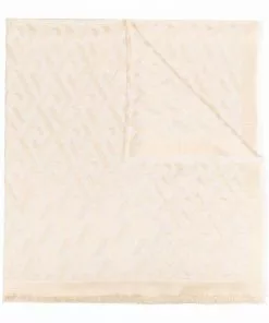 Versace monogram frayed scarf