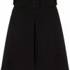 Versace belted box pleat skirt