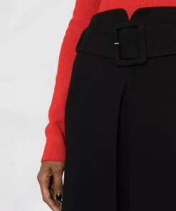 Versace belted box pleat skirt
