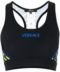 Versace logo-print sports bra