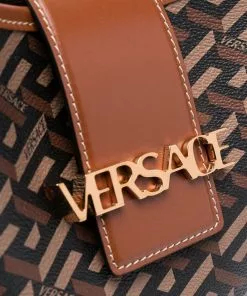 Versace logo print shoulder bag