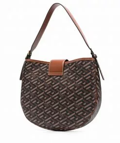 Versace logo print shoulder bag