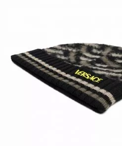 Versace Greca Signature brushed-wool beanie