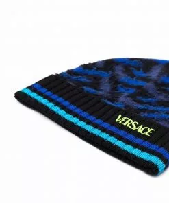 Versace colour-block wool beanie