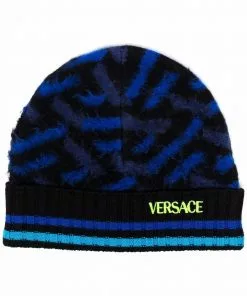 Versace colour-block wool beanie