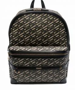 Versace monogram-print backpack