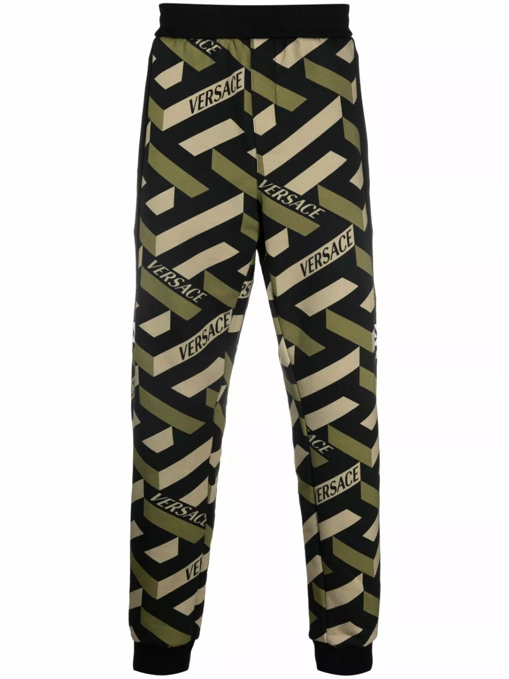 Versace Greca pattern logo print trousers 3 Versace Greca-pattern logo-print trousers