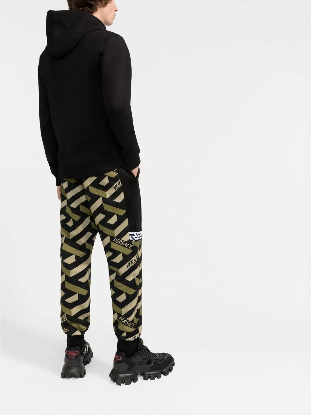 Versace Greca pattern logo print trousers 6 Versace Greca-pattern logo-print trousers