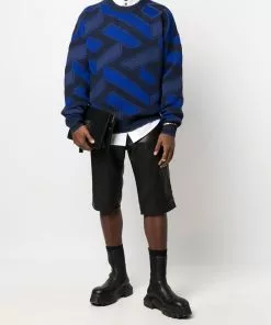 Versace La Greca jacquard knit jumper