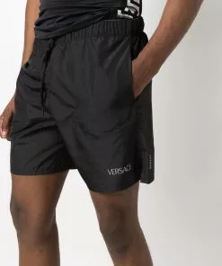 Versace Greca-print drawstring shorts