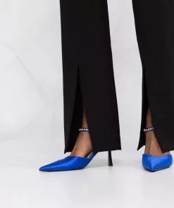 Versace front slit belted trousers